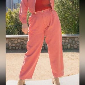 Big Bud Press Gingham pink and red trousers